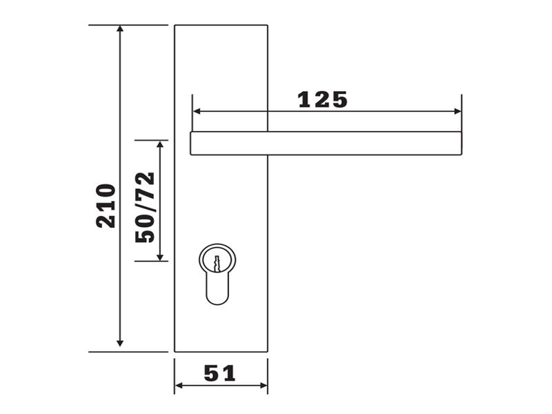 backplate brushed steel door handles