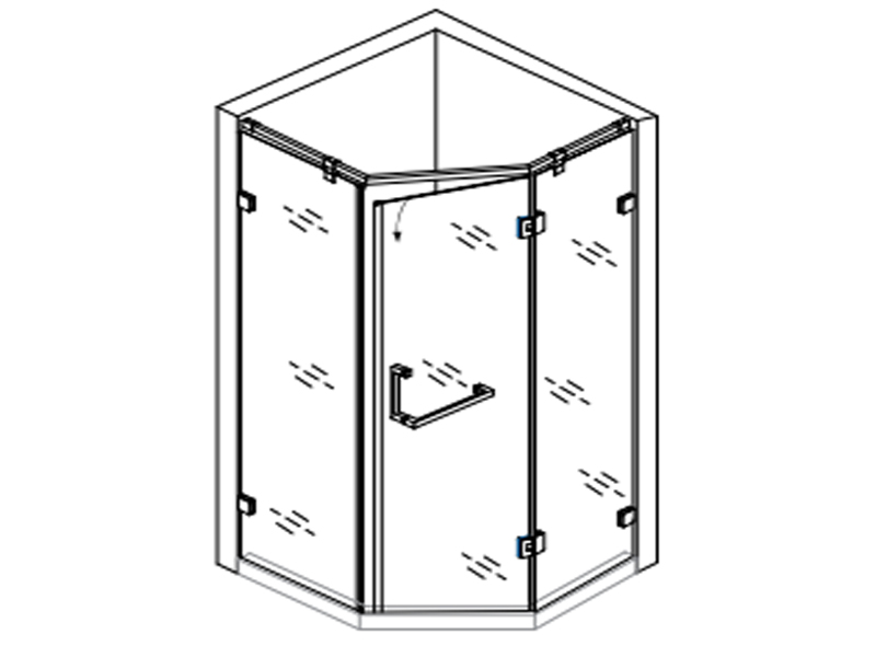 Diamond Clamp Frame Shower Enclosure