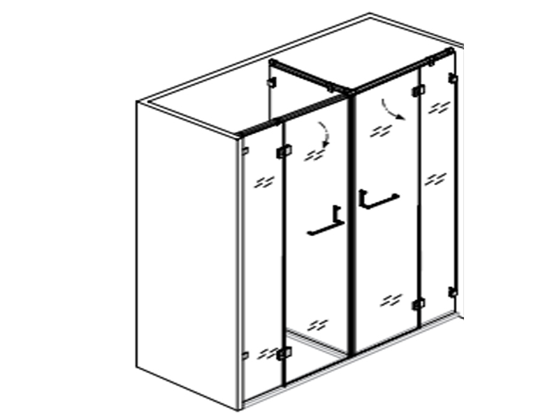 T-Shaped Clamp Pivot Shower Door